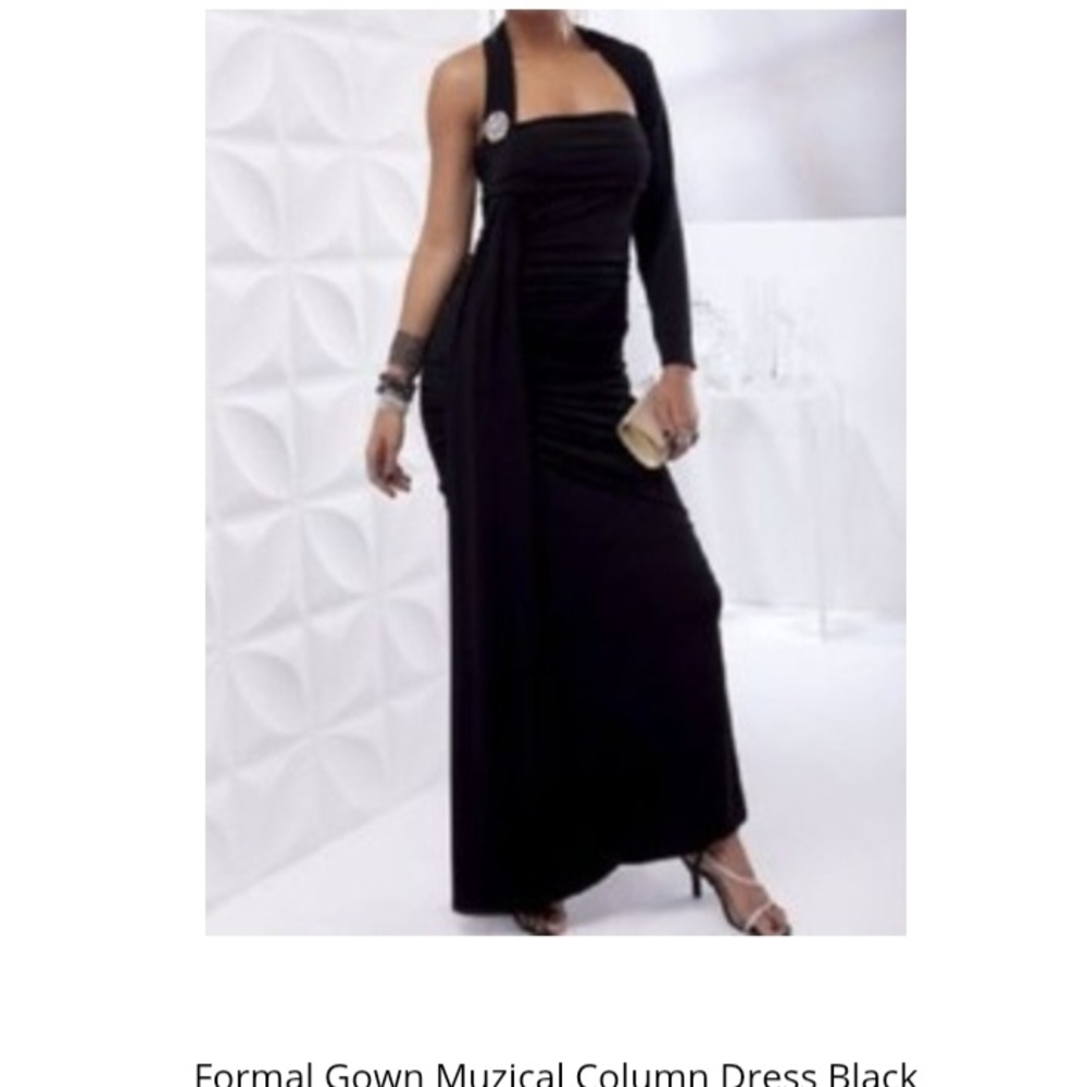 Ashro Elegant Black One Shoulder Dress